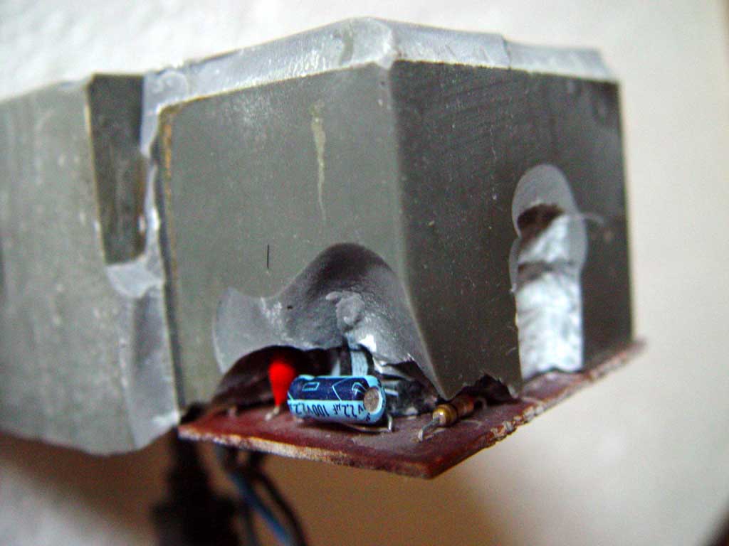 Voids are made in the resin to
allow room for new components